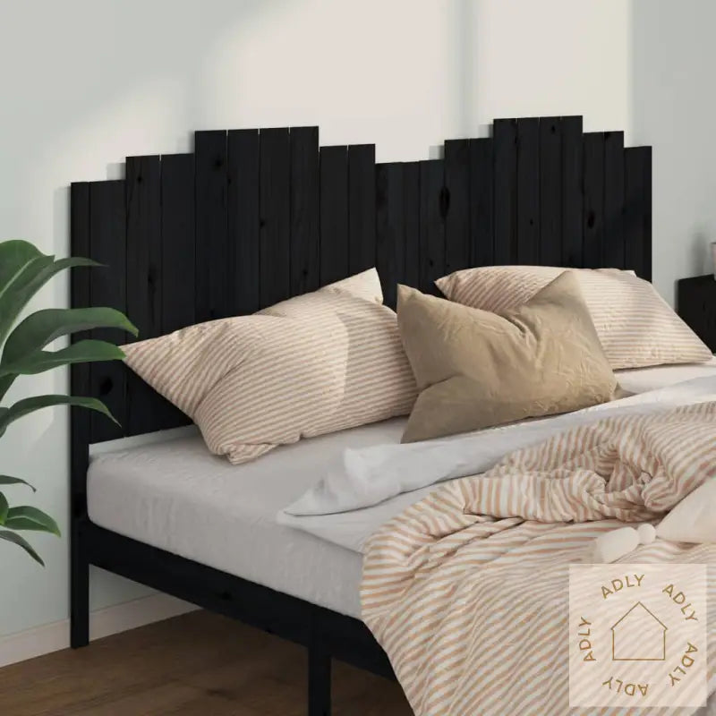 Sengegavl Svart 206X4X110 Cm Heltre Furu