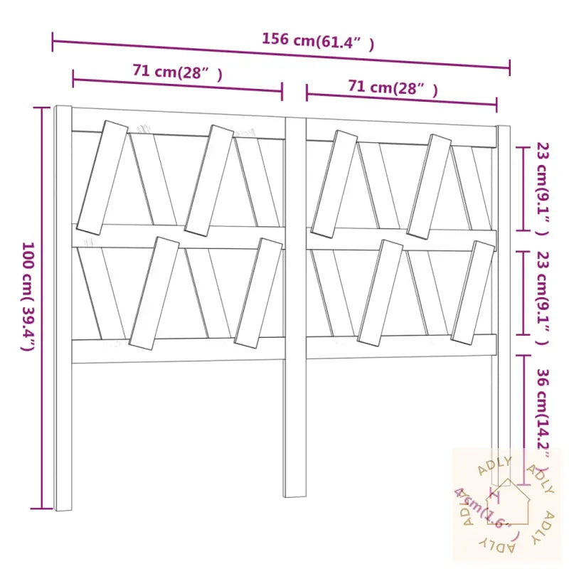 Sengegavl Hvit 156X4X100 Cm Heltre Furu