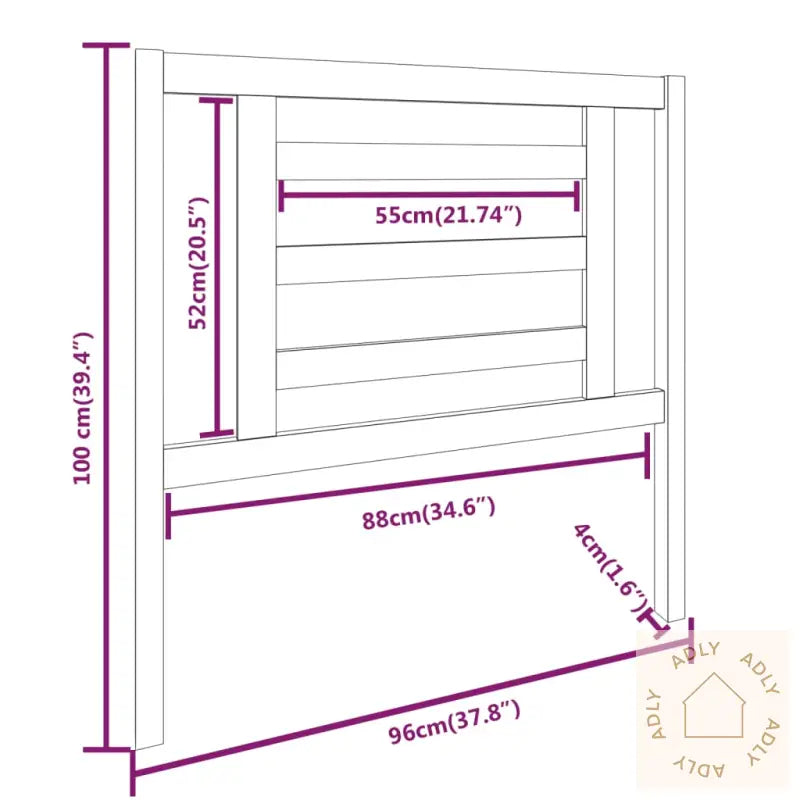 Sengegavl Svart 96X4X100 Cm Heltre Furu