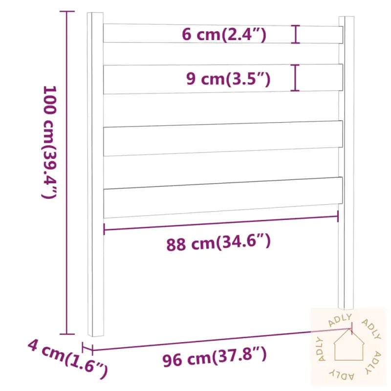 Sengegavl Svart 96X4X100 Cm Heltre Furu