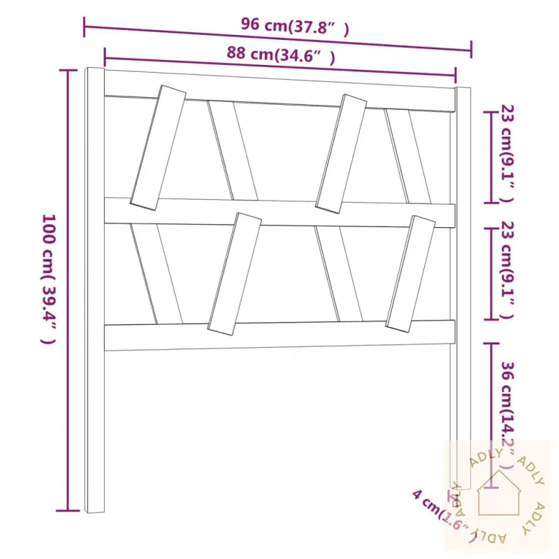 Sengegavl Svart 96X4X100 Cm Heltre Furu