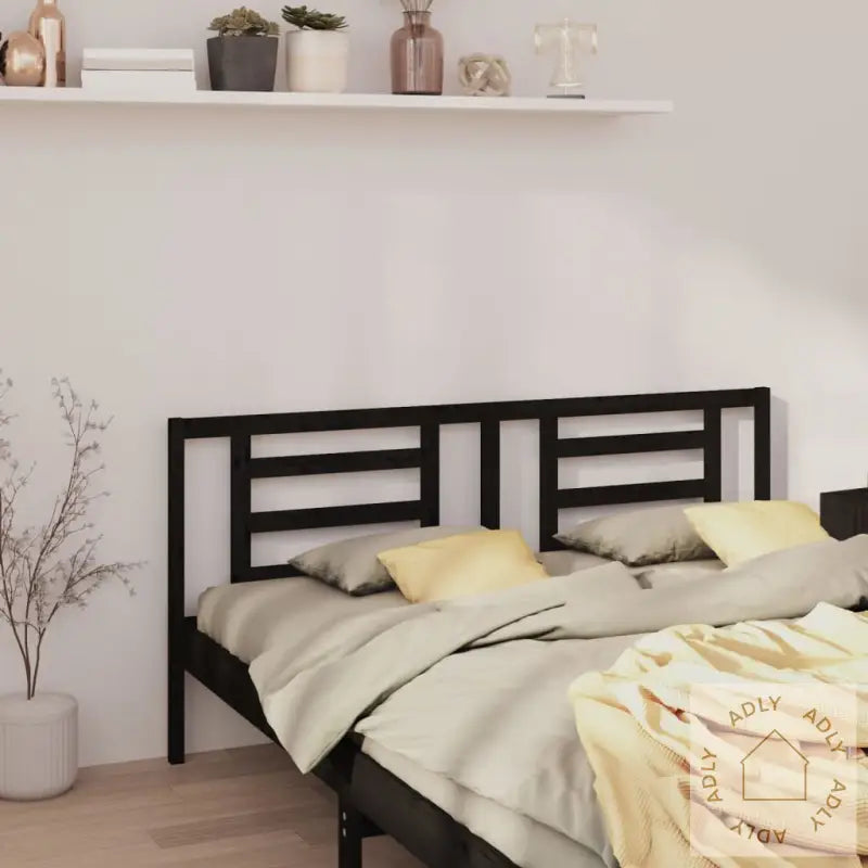 Sengegavl Svart 206X4X100 Cm Heltre Furu