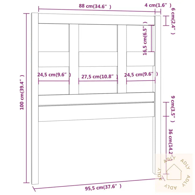 Sengegavl Honningbrun 95,5X4X100 Cm Heltre Furu