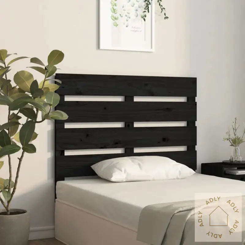 Sengegavl Svart 75X3X80 Cm Heltre Furu