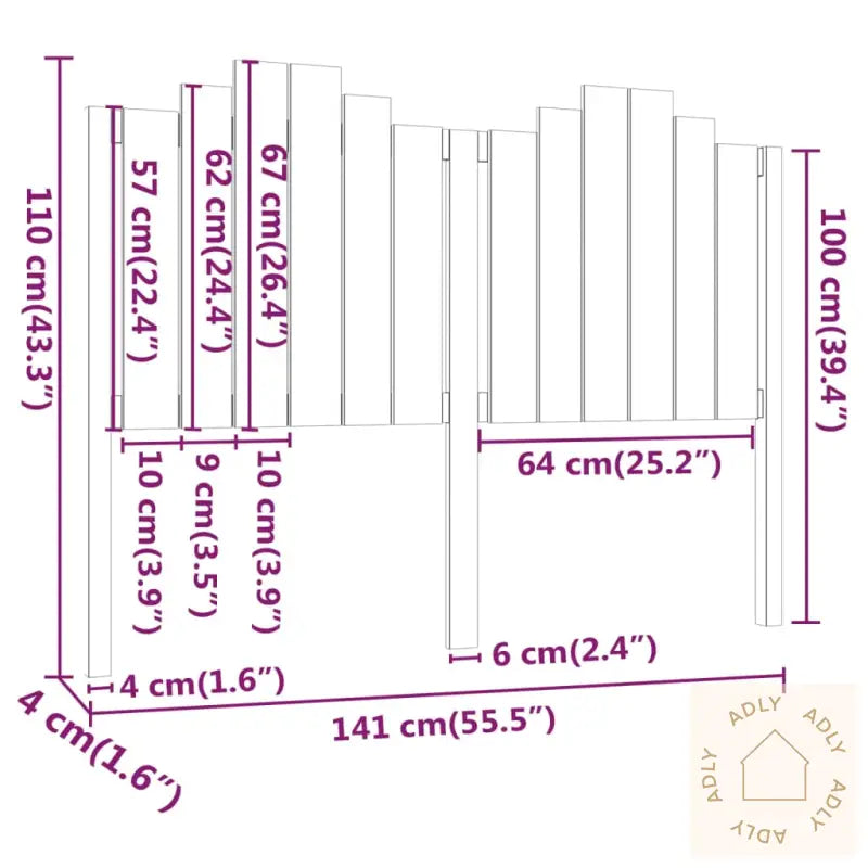 Sengegavl 141X4X110 Cm Heltre Furu