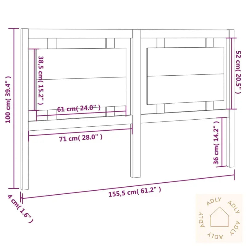 Sengegavl Honningbrun 155,5X4X100 Cm Heltre Furu