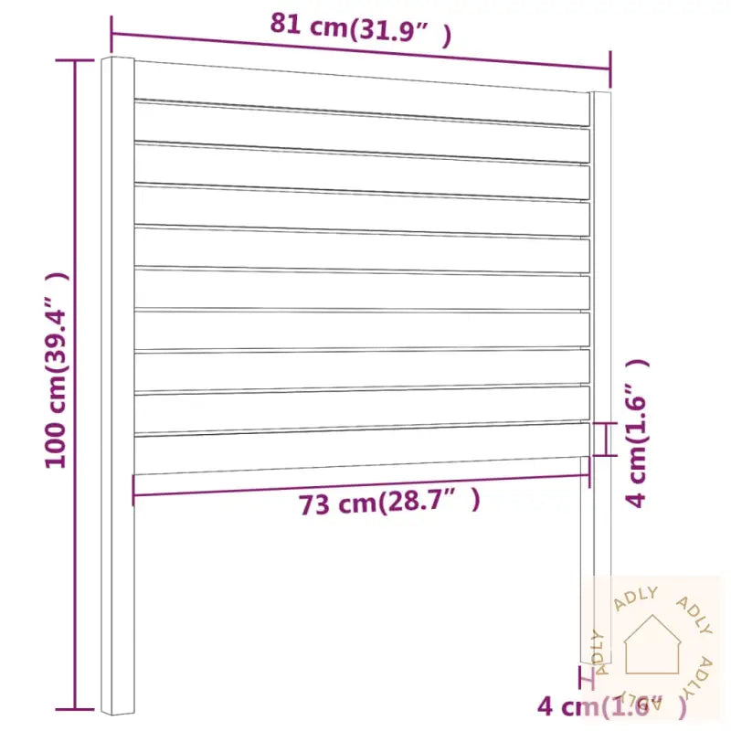 Sengegavl Svart 81X4X100 Cm Heltre Furu