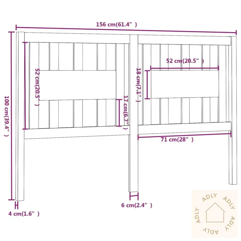 Sengegavl Honningbrun 156X4X100 Cm Heltre Furu