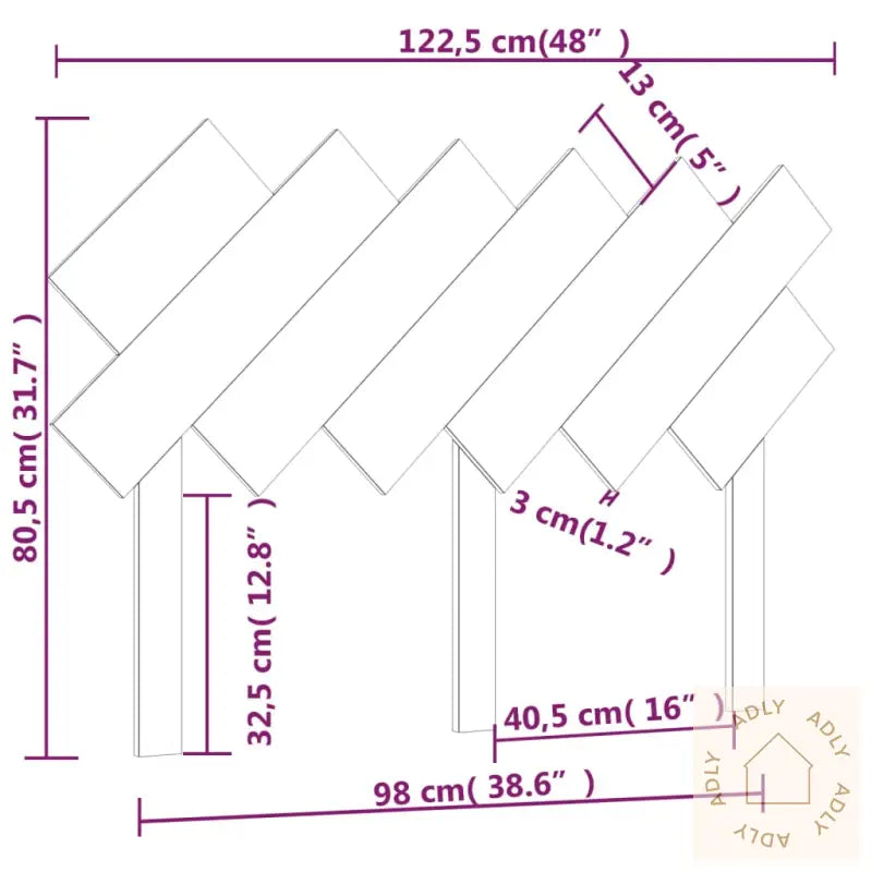 Sengegavl Hvit 122,5X3X80,5 Cm Heltre Furu