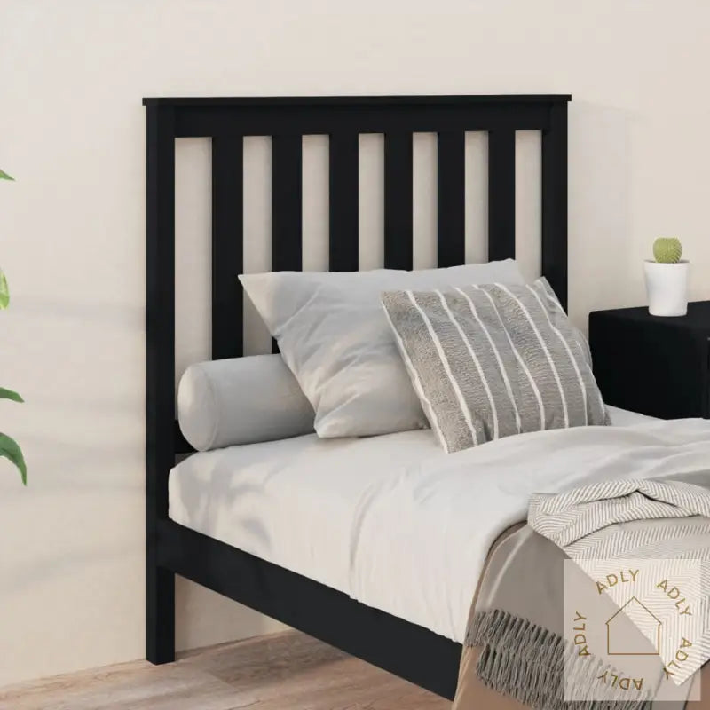 Sengegavl Svart 96X6X101 Cm Heltre Furu