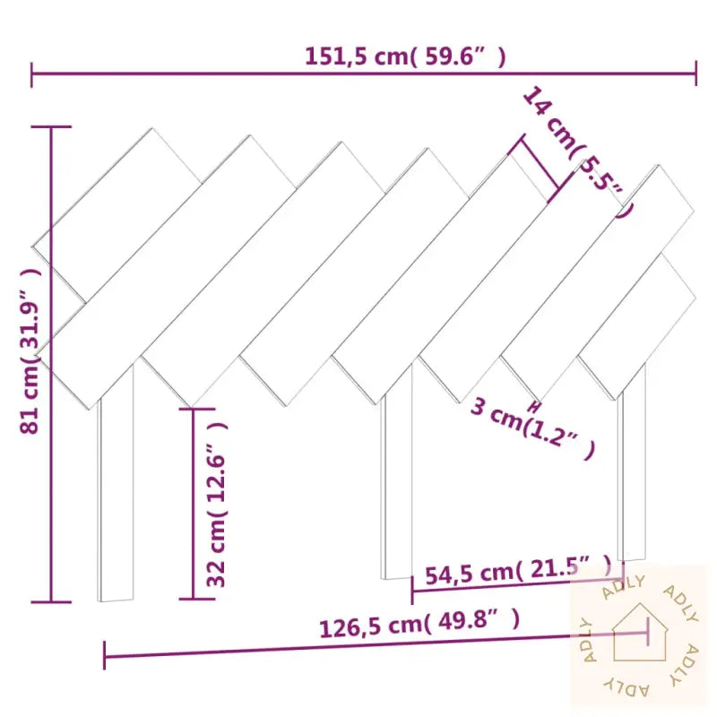 Sengegavl Hvit 151,5X3X81 Cm Heltre Furu