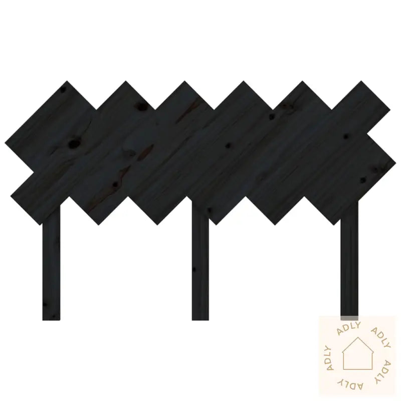 Sengegavl Svart 132X3X81 Cm Heltre Furu