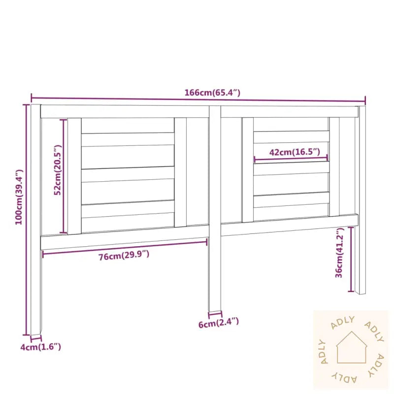 Sengegavl Honningbrun 166X4X100 Cm Heltre Furu