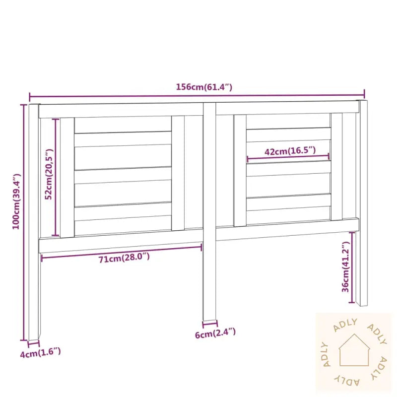 Sengegavl Honningbrun 156X4X100 Cm Heltre Furu