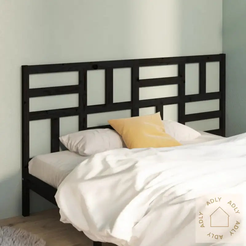 Sengegavl Svart 206X4X104 Cm Heltre Furu