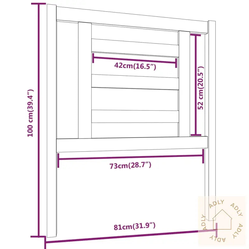 Sengegavl Svart 81X4X100 Cm Heltre Furu