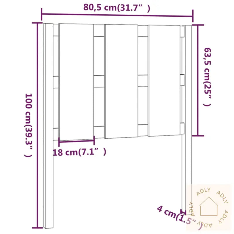 Sengegavl Hvit 80,5X4X100 Cm Heltre Furu