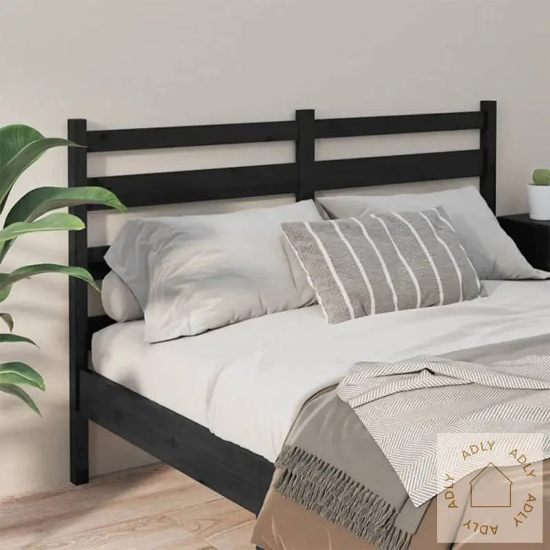 Sengegavl Svart 206X4X100 Cm Heltre Furu