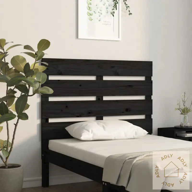 Sengegavl Svart 100X3X80 Cm Heltre Furu