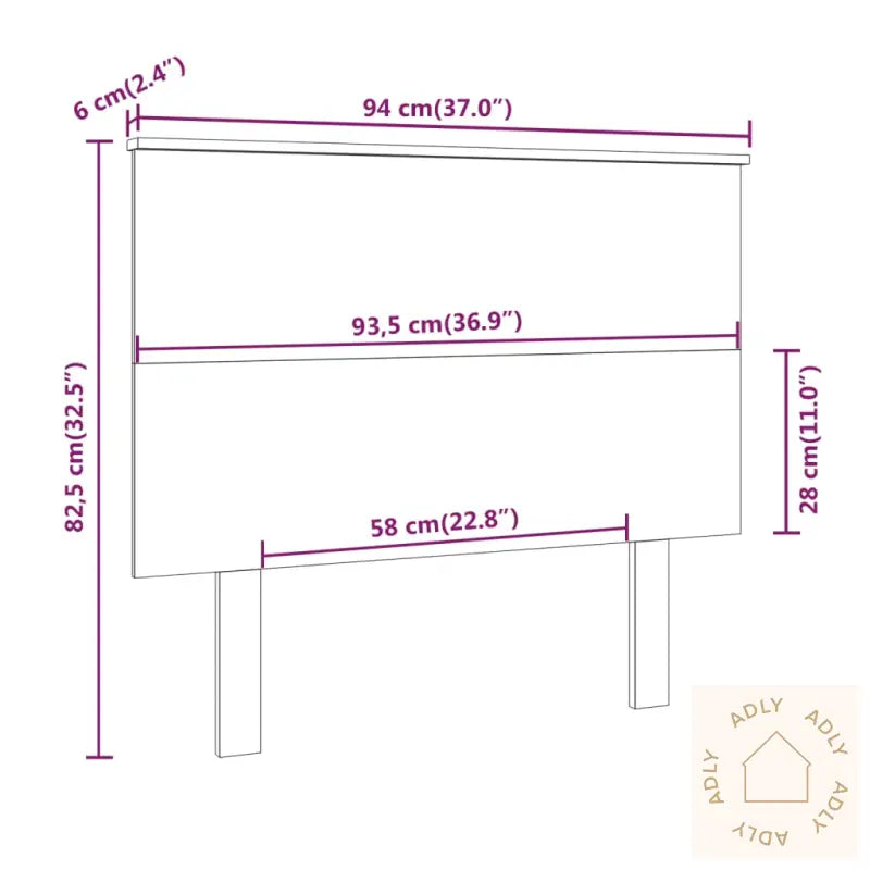 Sengegavl Hvit 94X6X82,5 Cm Heltre Furu