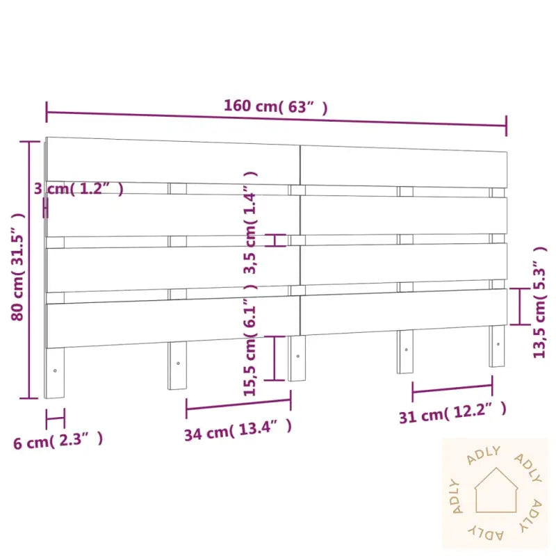 Sengegavl 160X3X80 Cm Heltre Furu