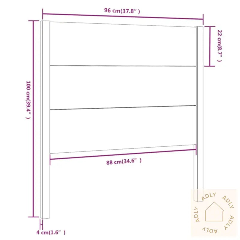 Sengegavl 96X4X100 Cm Heltre Furu