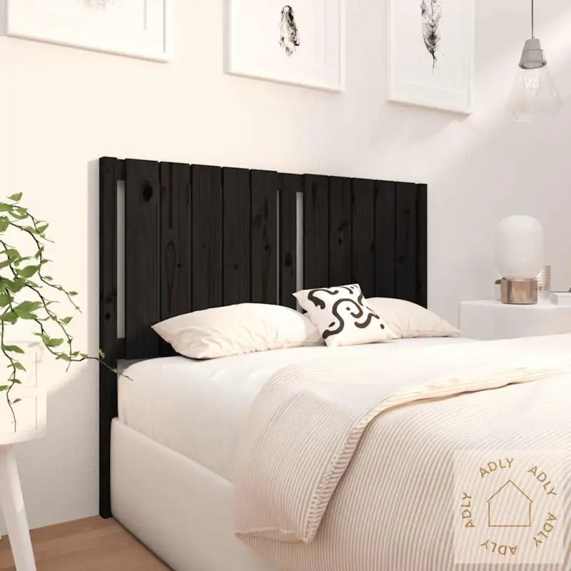 Sengegavl Svart 125,5X4X100 Cm Heltre Furu