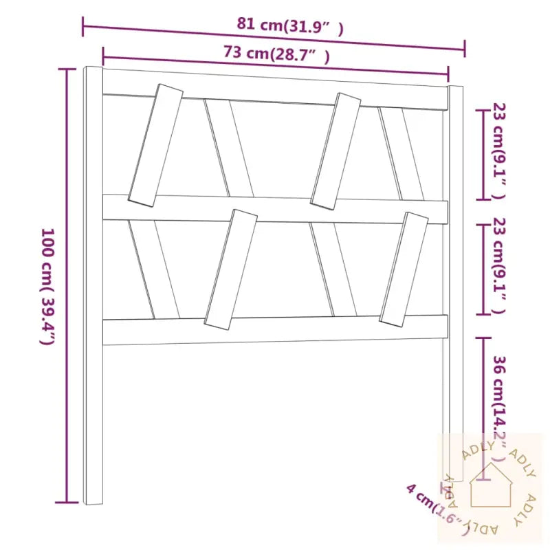 Sengegavl Svart 81X4X100 Cm Heltre Furu