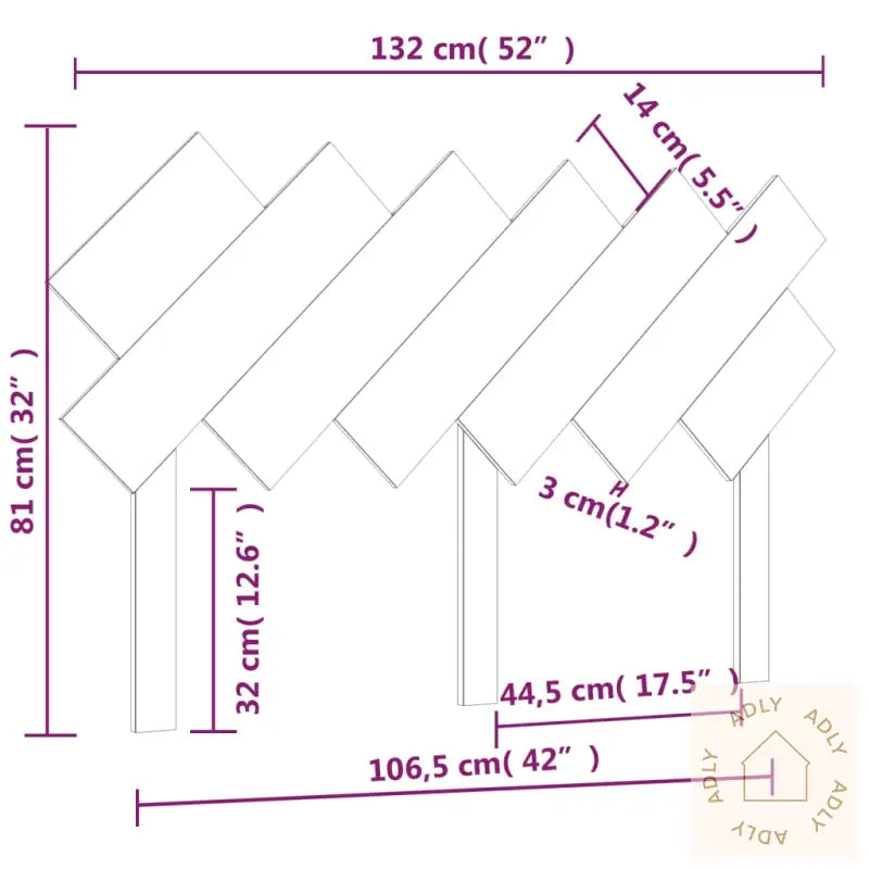 Sengegavl Honningbrun 132X3X81 Cm Heltre Furu