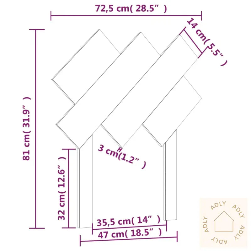 Sengegavl Honningbrun 72,5X3X81 Cm Heltre Furu