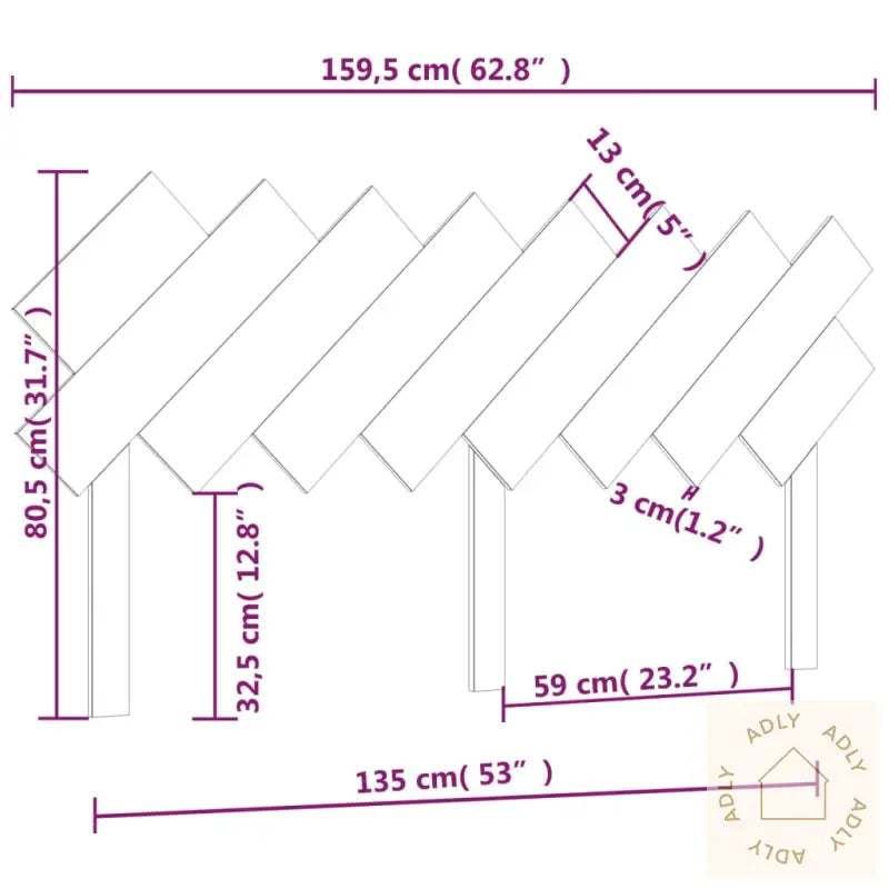 Sengegavl Hvit 159,5X3X80,5 Cm Heltre Furu