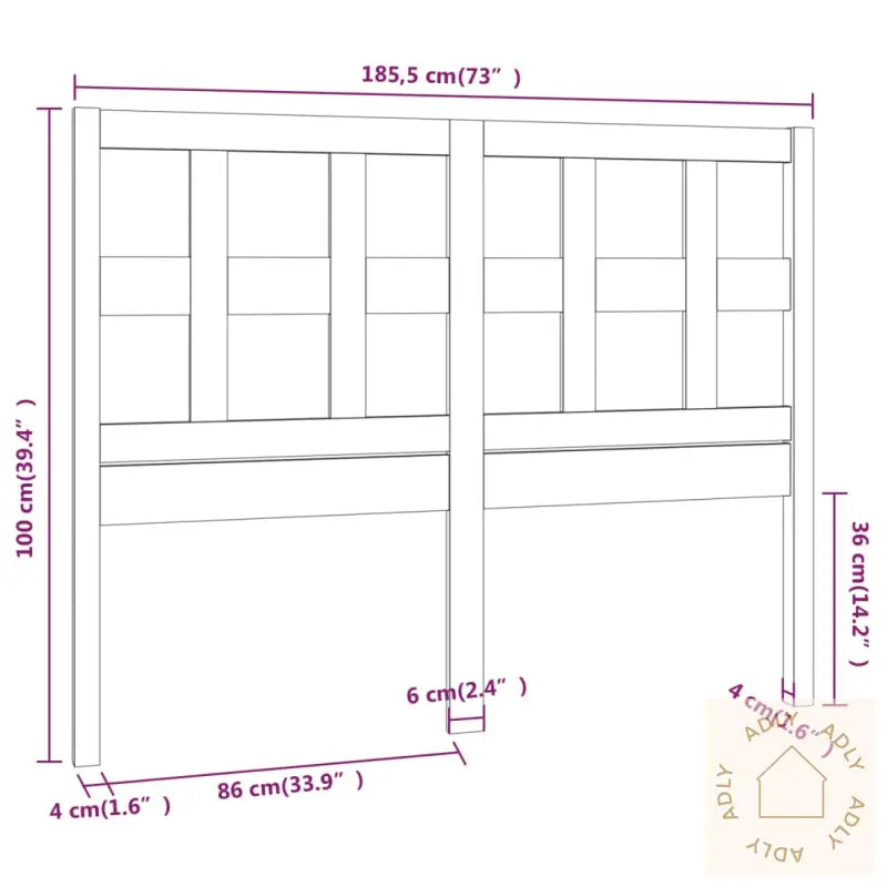 Sengegavl Honningbrun 185,5X4X100 Cm Heltre Furu