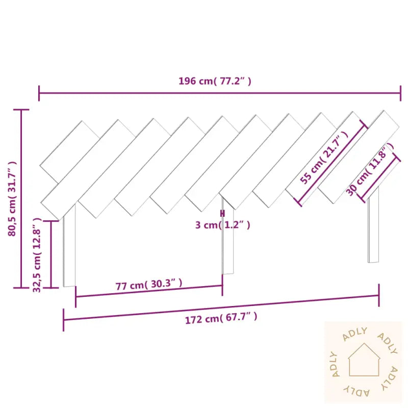 Sengegavl Honningbrun 196X3X80,5 Cm Heltre Furu