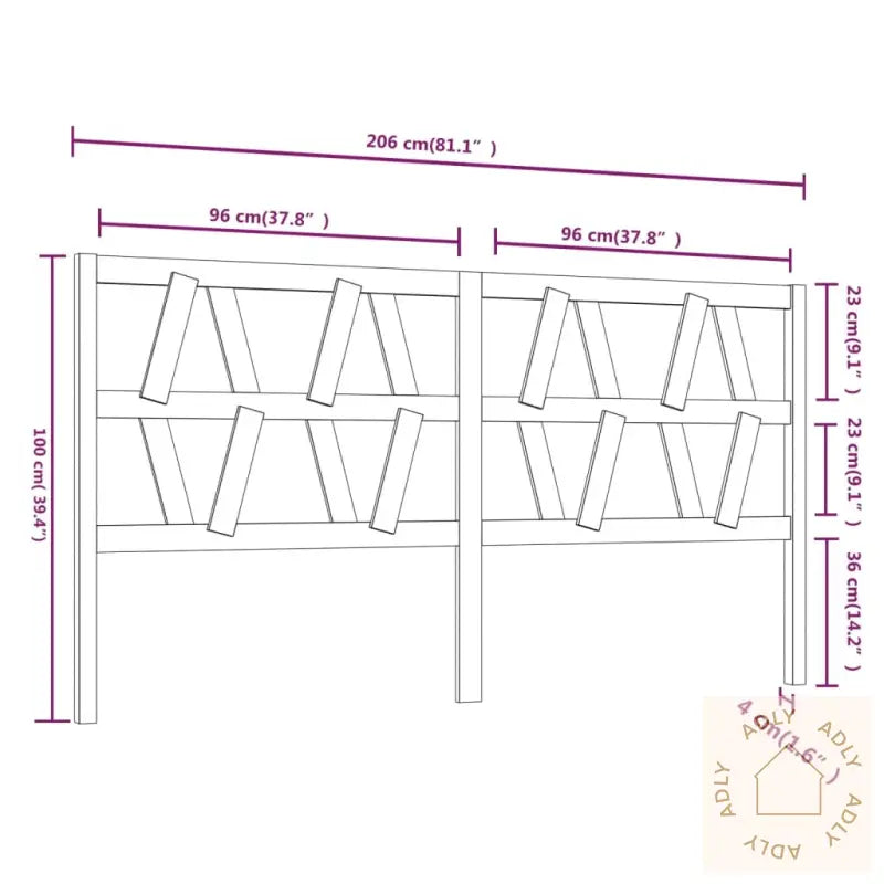 Sengegavl Hvit 206X4X100 Cm Heltre Furu