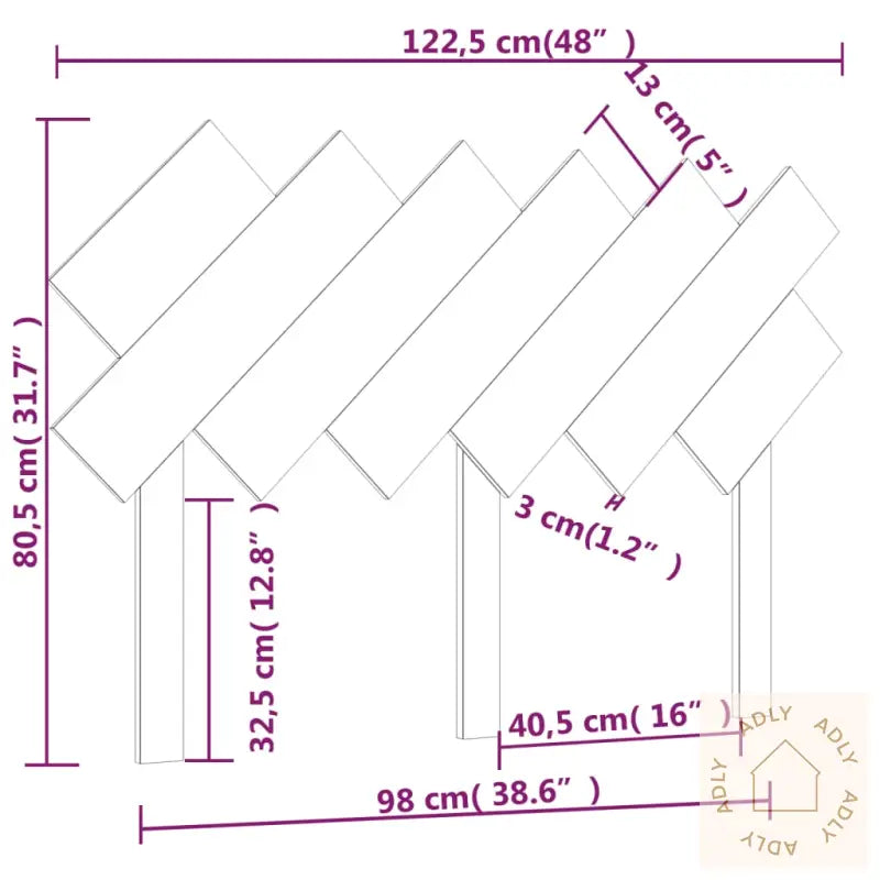 Sengegavl 122,5X3X80,5 Cm Heltre Furu