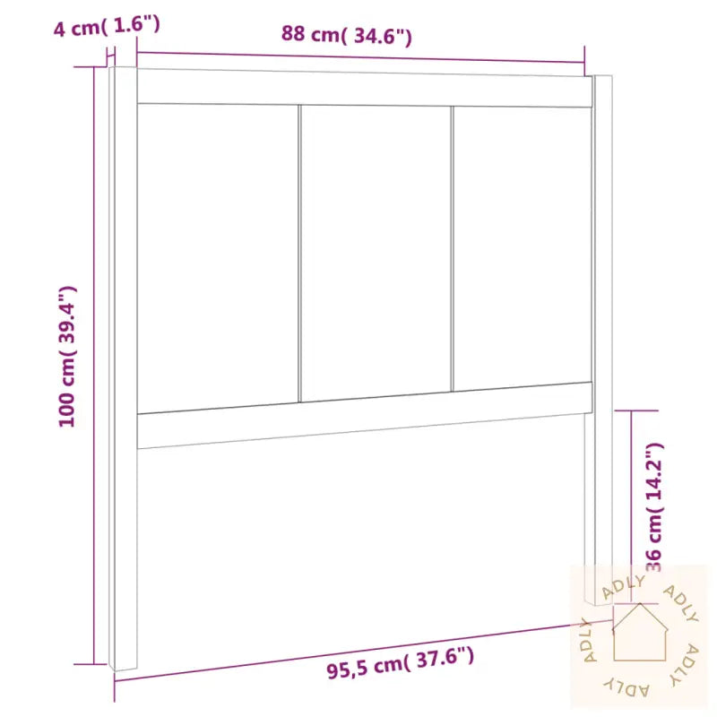 Sengegavl Svart 95,5X4X100 Cm Heltre Furu