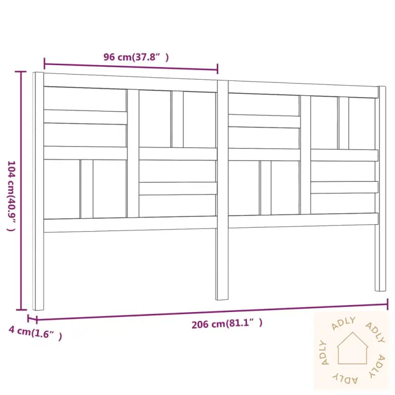 Sengegavl Svart 206X4X104 Cm Heltre Furu