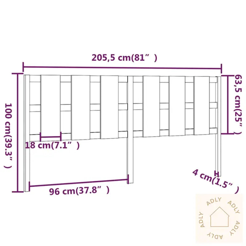 Sengegavl Honningbrun 205,5X4X100 Cm Heltre Furu