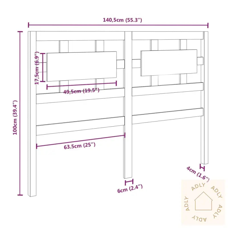 Sengegavl 140,5X4X100 Cm Heltre Furu