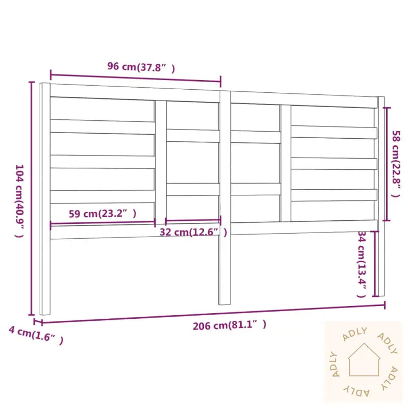 Sengegavl Honningbrun 206X4X104 Cm Heltre Furu