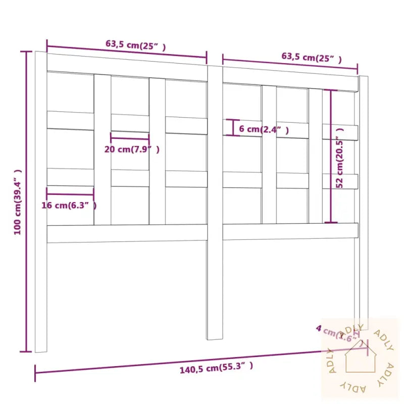 Sengegavl Hvit 140,5X4X100 Cm Heltre Furu