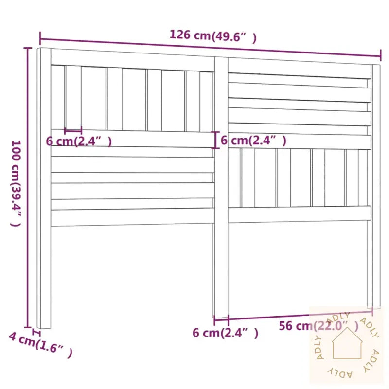 Sengegavl Svart 126X4X100 Cm Heltre Furu