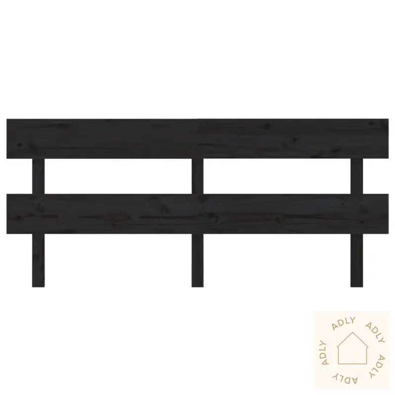 Sengegavl Svart 204X3X81 Cm Heltre Furu