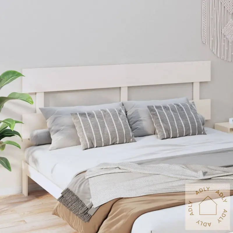 Sengegavl Hvit 204X3X81 Cm Heltre Furu
