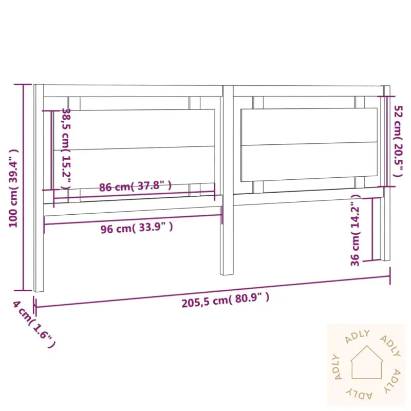 Sengegavl Hvit 205,5X4X100 Cm Heltre Furu