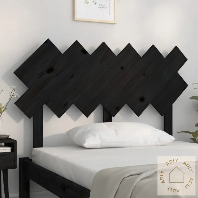 Sengegavl Svart 122,5X3X80,5 Cm Heltre Furu