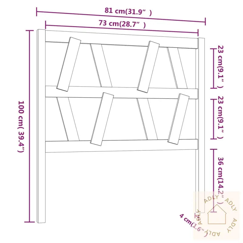 Sengegavl Honningbrun 81X4X100 Cm Heltre Furu