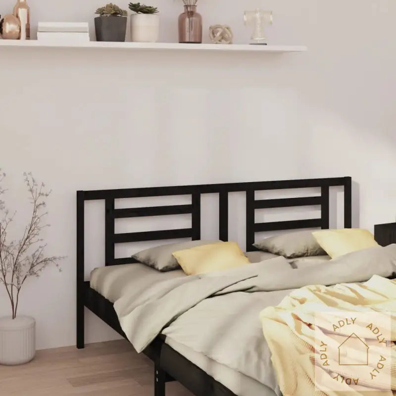 Sengegavl Svart 166X4X100 Cm Heltre Furu