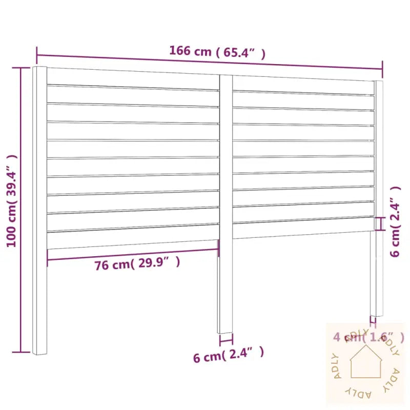 Sengegavl 166X4X100 Cm Heltre Furu