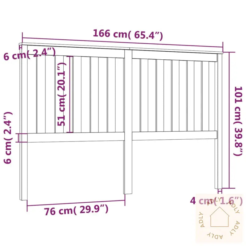 Sengegavl Svart 166X6X101 Cm Heltre Furu